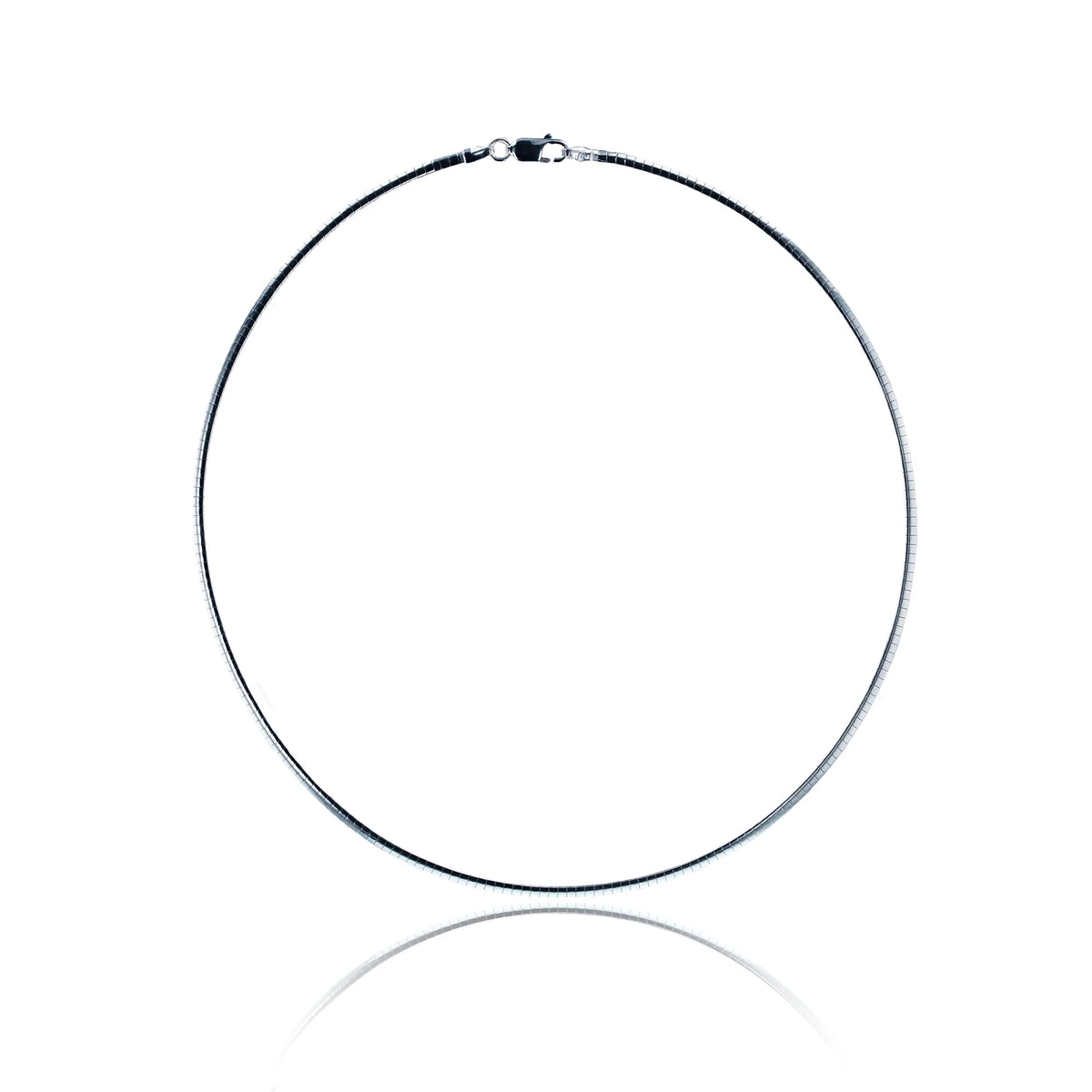 024 Chain Silver 20" 2.40mm Plated Anti-Tarnish Silver Cubetto & Sterling Omega