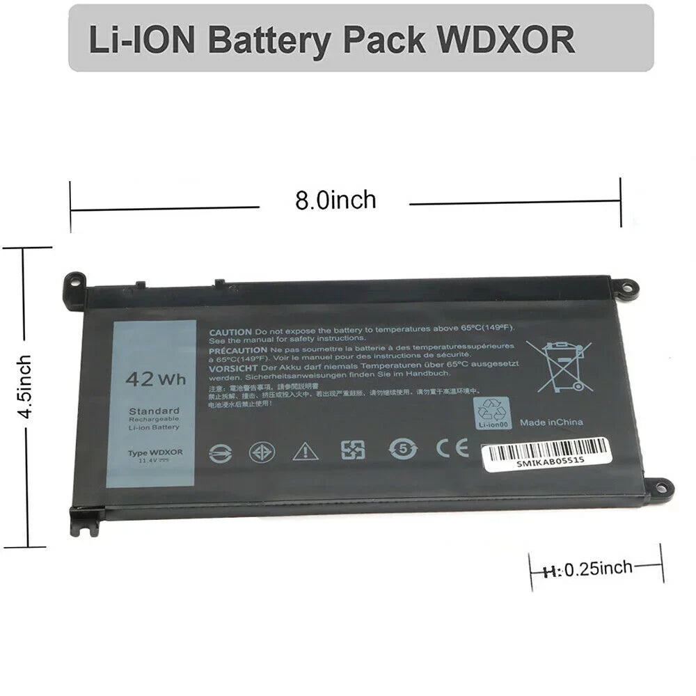 for 42WH CYMGM P66F P75F 5565 WDX0R P69G Series Inspiron 7573 Battery
