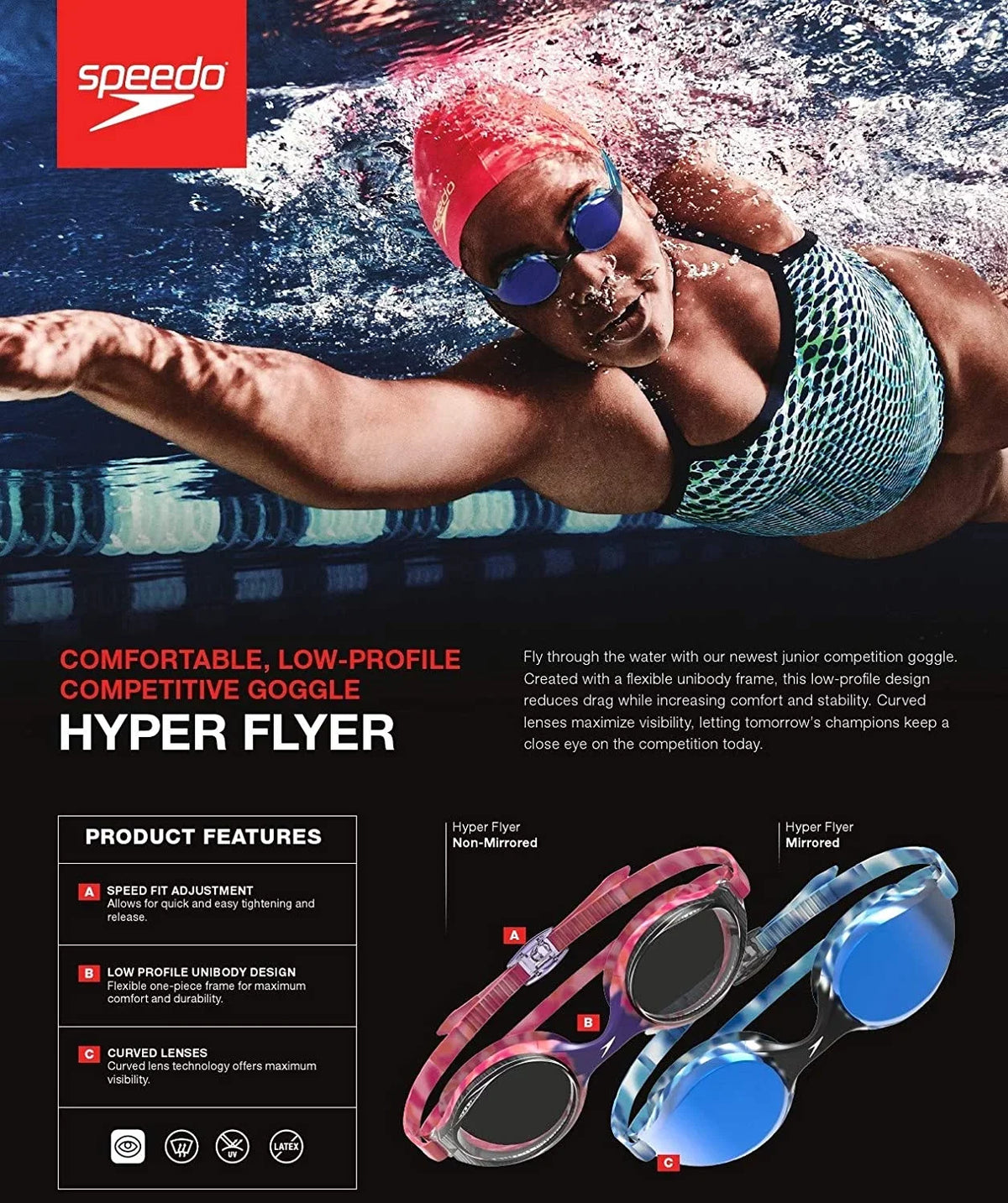 Mirror Speedo Goggles HYPER FLYER