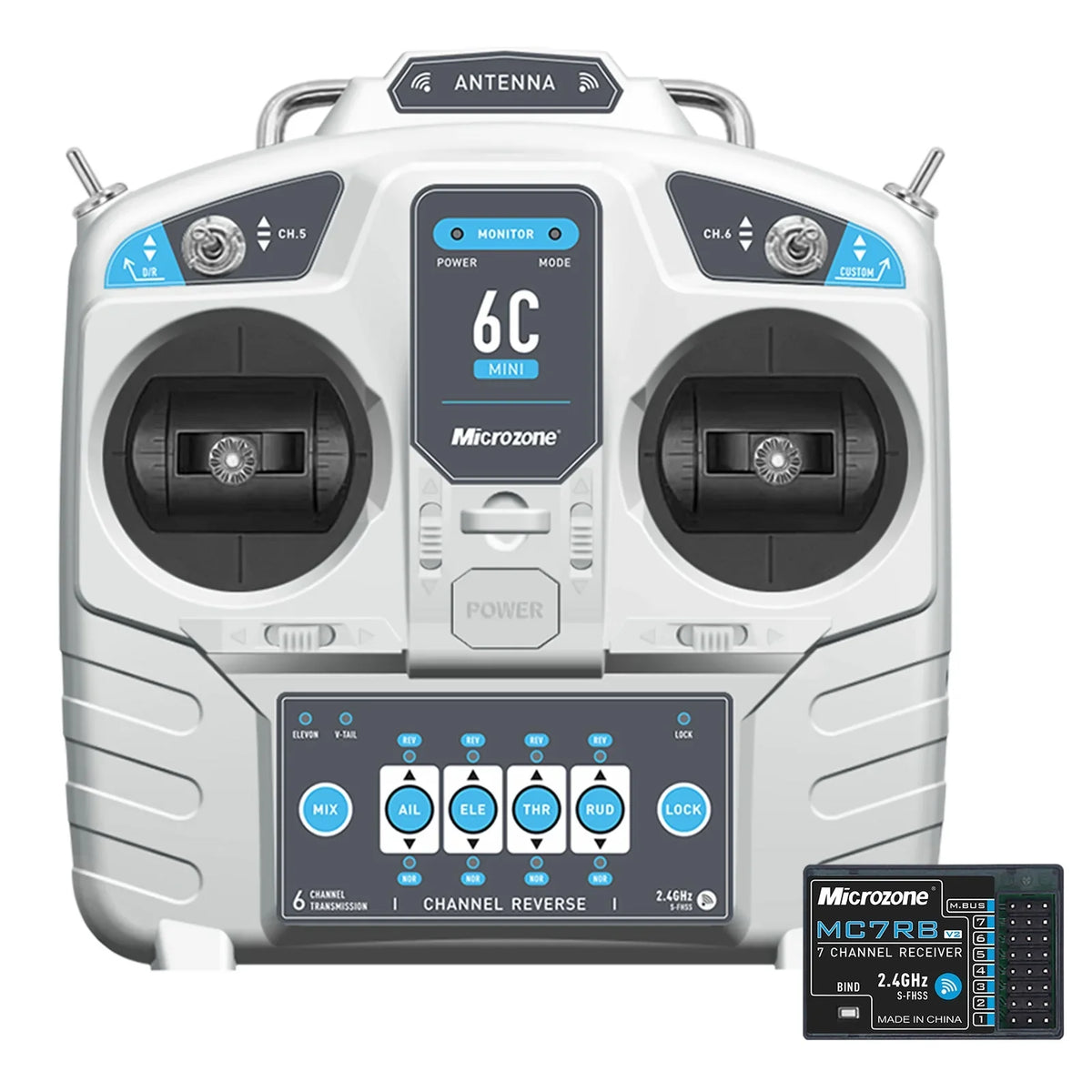 6CH for Controller Airplane Helicopter Multirotor 2 Drone Car Boat Mode Microzone RC Remote