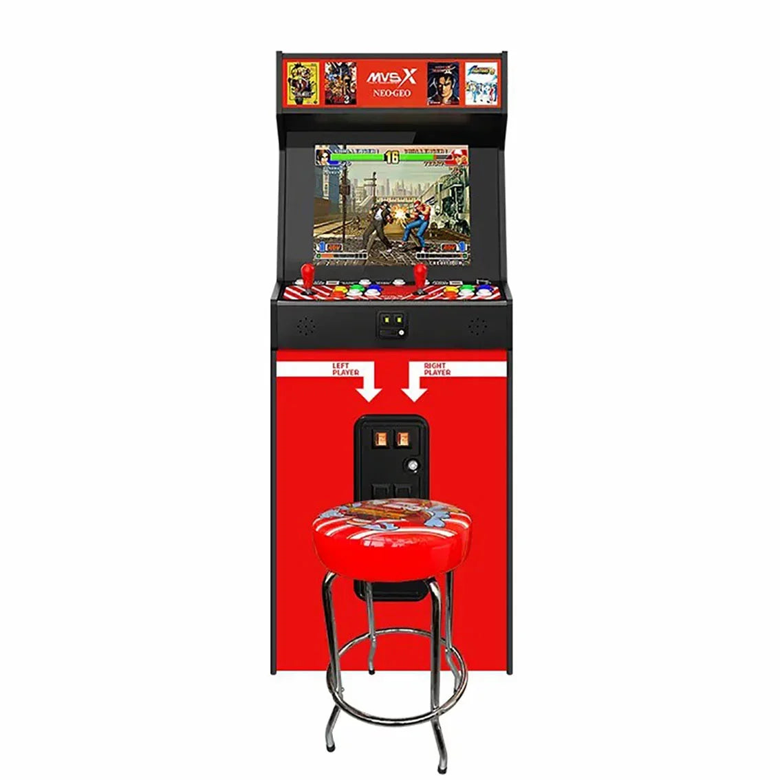 Support Retro Official 2 Joysticks and MVSX Unico SNK NEOGEO Stool Two Genuine Fight Together Games, Arcade 50 Players SNK Set, Base by with Pre-loaded