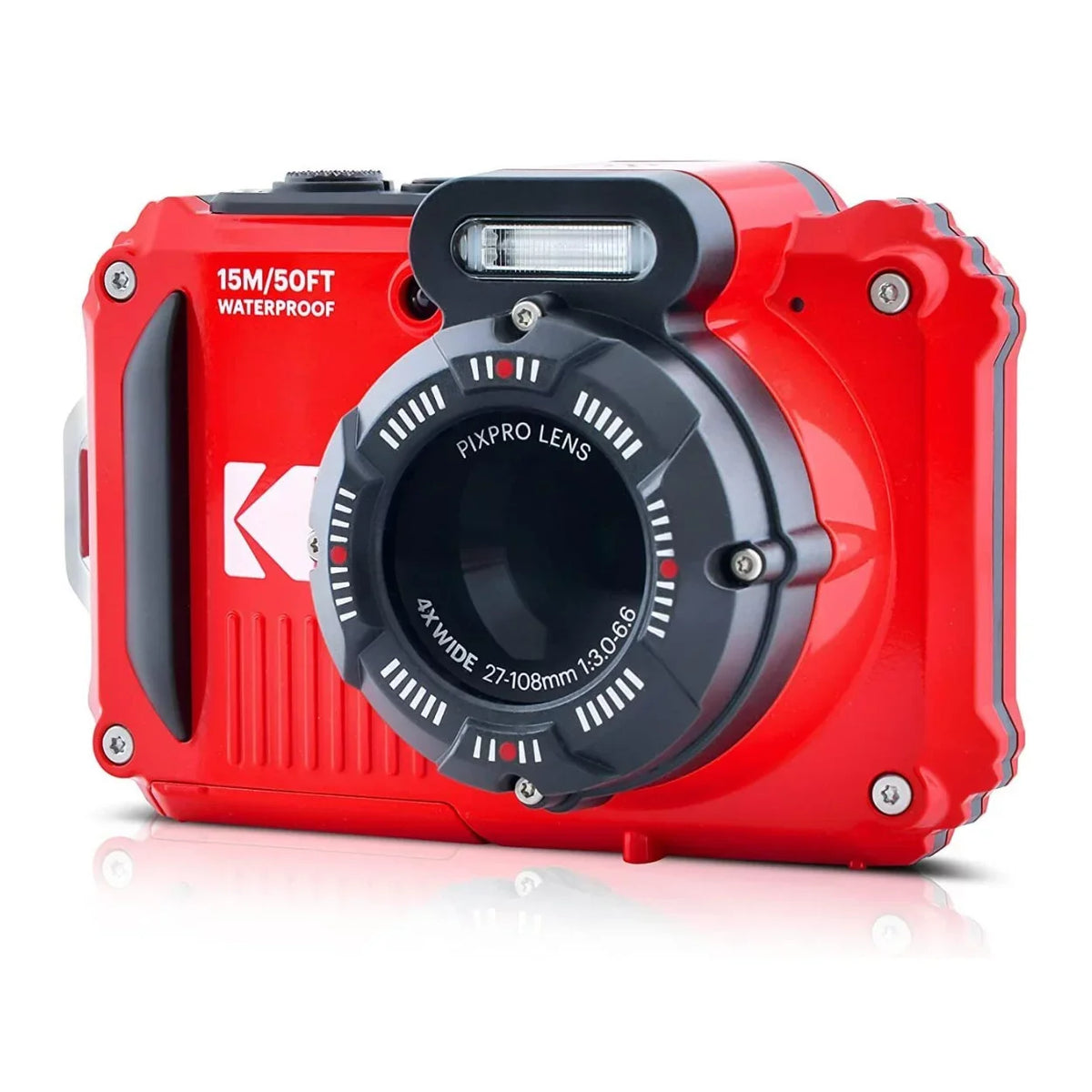 Kodak Shockproof Bundle LCD Pixpro 16MP Camera 2.7-Inch WPZ2 4x (Red) Waterproof
