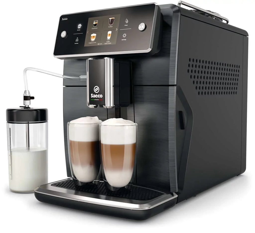 Xelsis Automatic Espresso Titanium Front Saeco Super SM7684/04 Machine, Metal