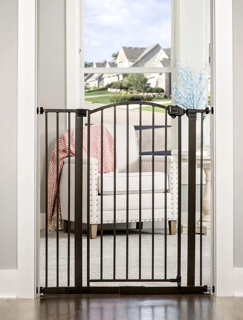 Regalo 6 Décor Arched Tall 24 Age to Gate, Months, Baby Extra Safety Bronze Baby Group Gate
