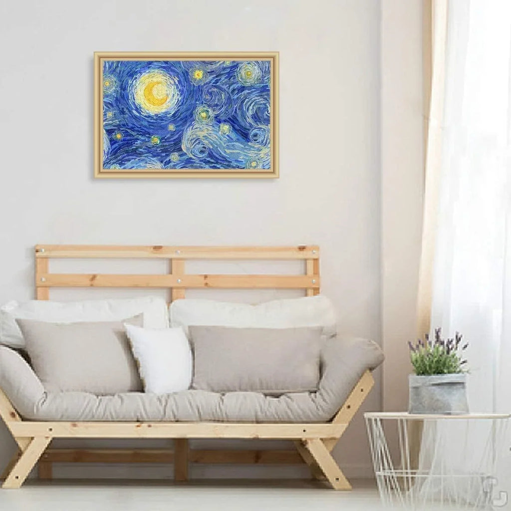 Gift Wellsay DIY Glowing Print Stars Puzzle Kids for Van Swirly Moon Adults Cloud Night Gogh 1000 Puzzles Pieces Starry design Sky Jigsaw