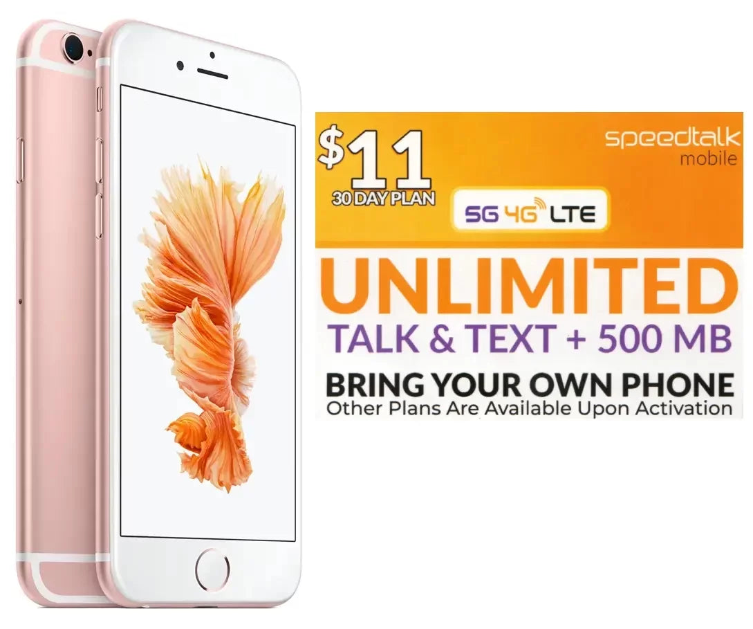 16GB Rose Gold Sim Unlocked + Good) Talk Pre-Owned iPhone Speed 6S Free (Refurbished: