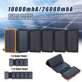 Panel Phone Solar 26000mAh 6 Flashlight Bank Charger Cell For Portable Solar Folding Battery Power External with