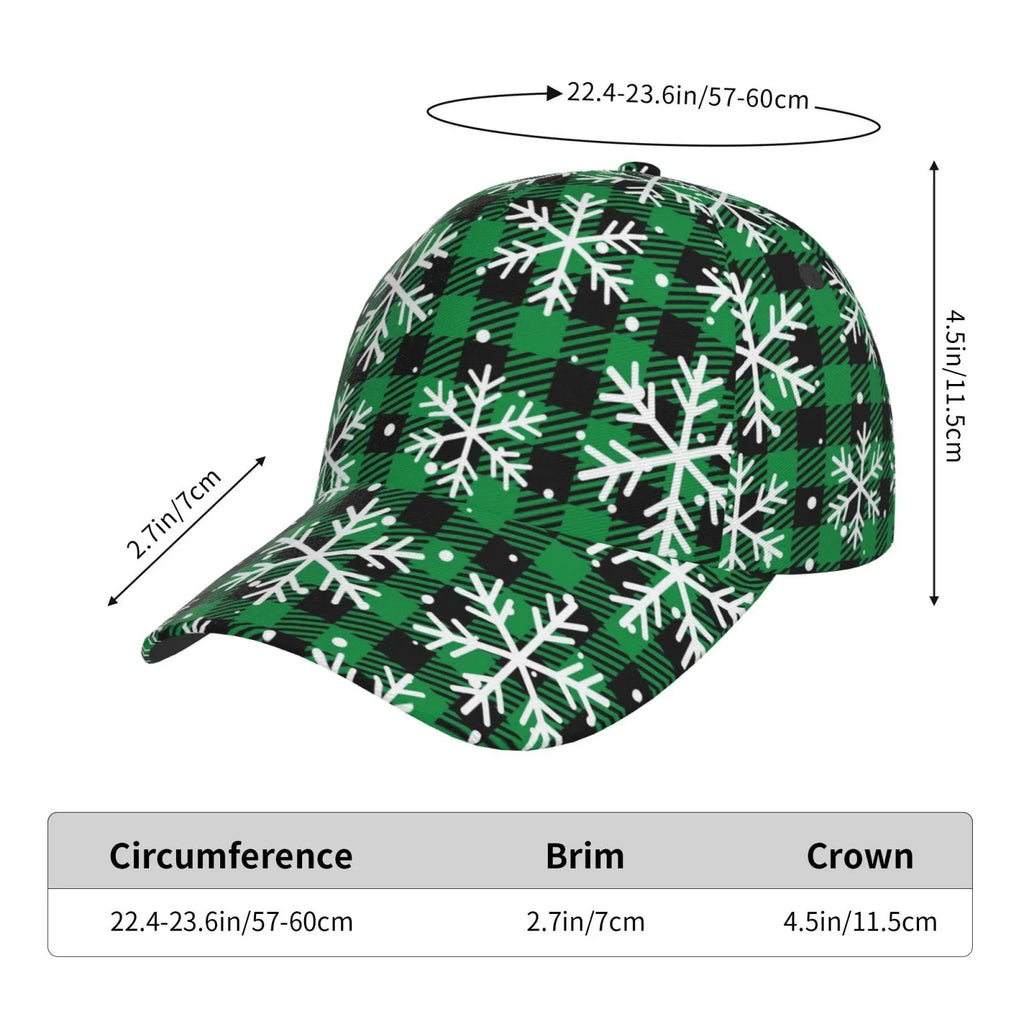 Plaid) Cap Activities Adjustable Workouts Seasons Baseball All Pattern Hat(Christmas Balery Running exterior At Buffalo and for Dad dimension