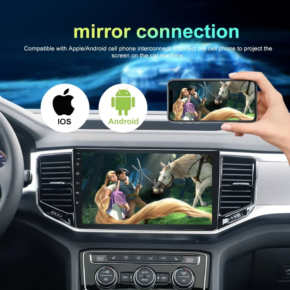 GPS Android ROM Car Navigation Built-in 2014-2019 Control with 10 Steering Host 4G Carplay/Android Wheel 64G RAM Radio Auto, for WiFi Bluetooth Highlander