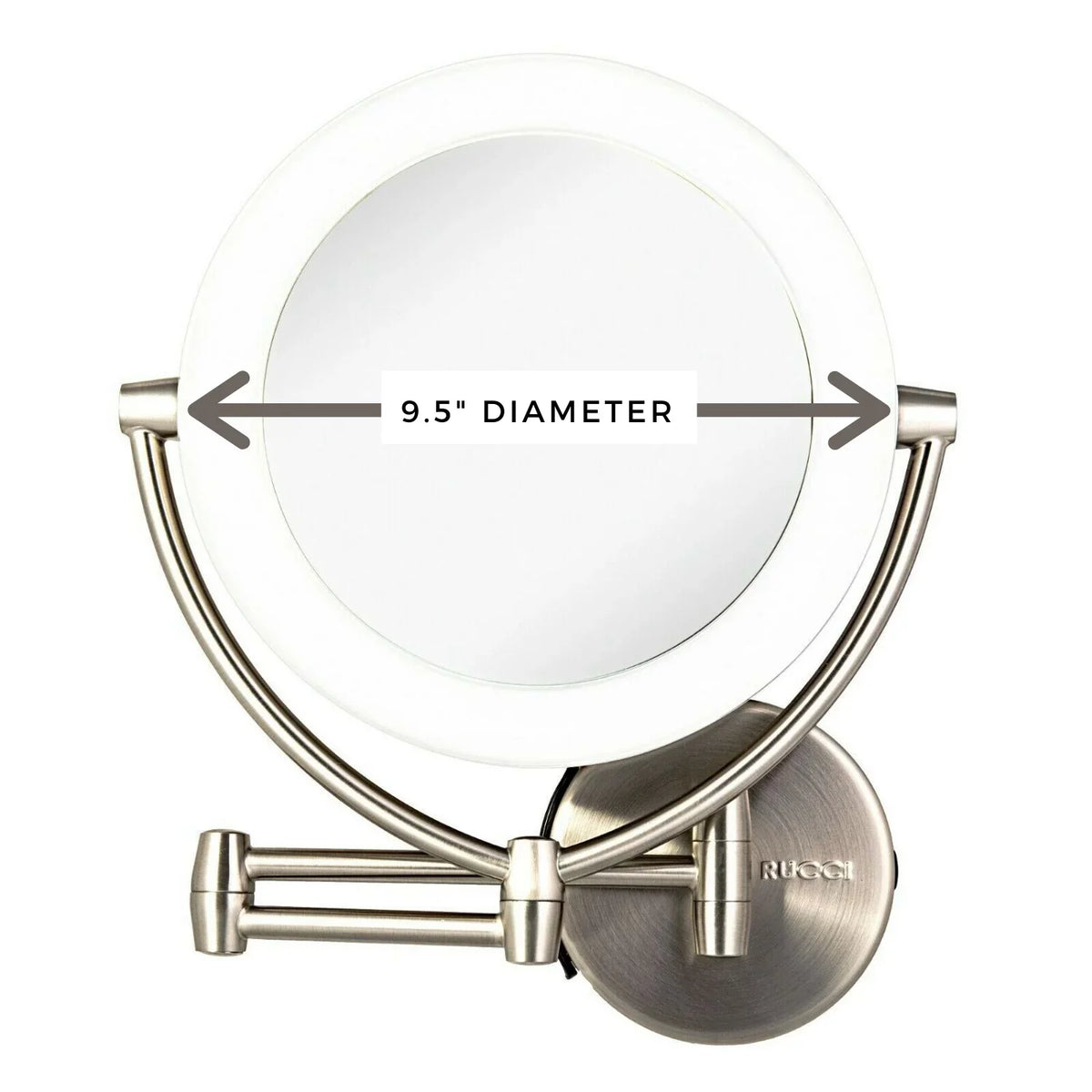 M1000 & AC 3 Magnifying Mirror 1x with 10x Makeup 3 Tones, Battery Vanity in. Rucci Touch, Adapter Lighted & 13.5