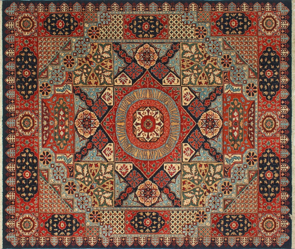 Blue/Red 8'2" Rug, x Aria 9'11" Percival