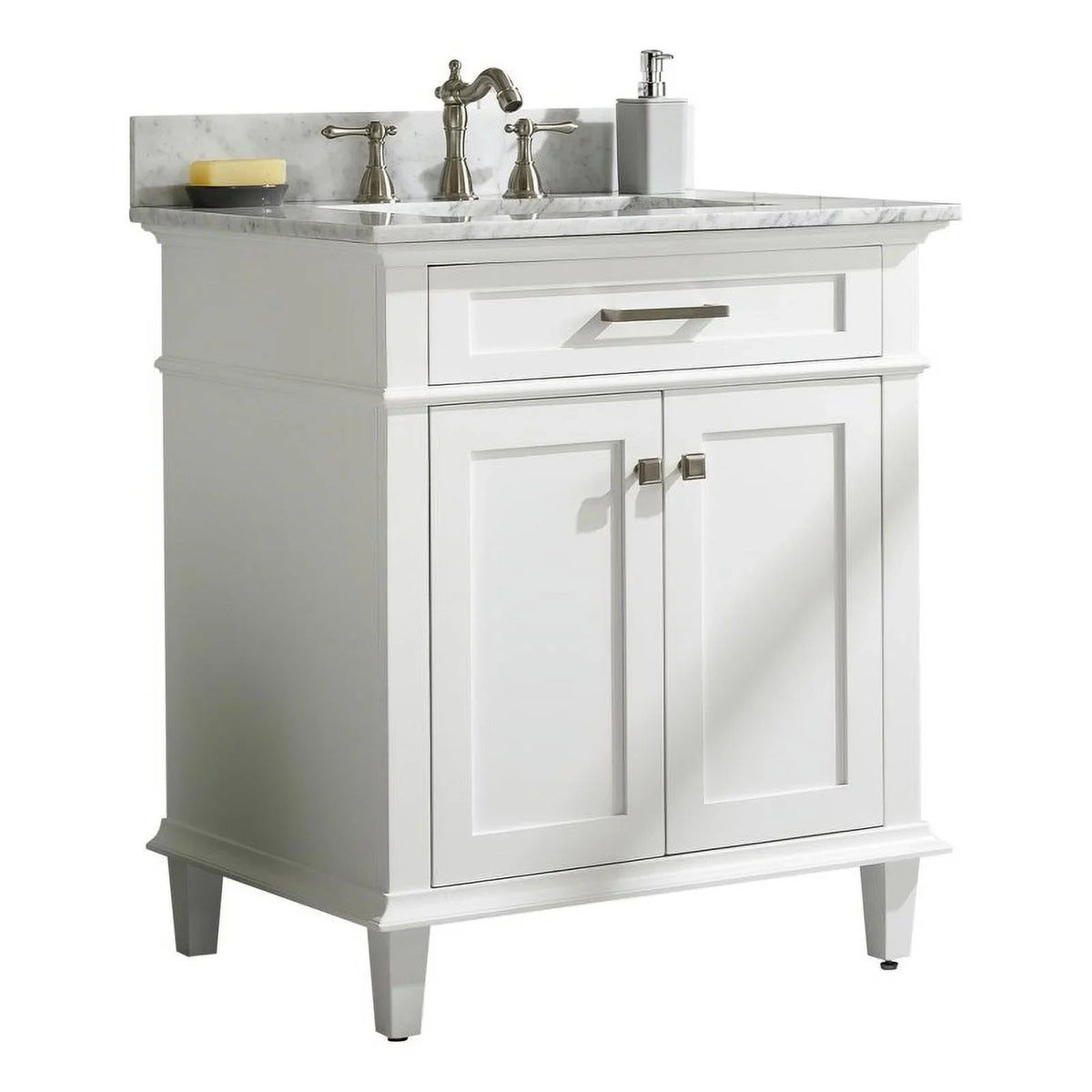 Vanity Wood in Sink Furniture Contemporary Legion White MDF/Veneer 30" Cabinet