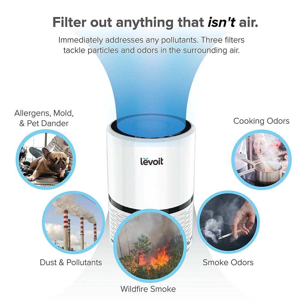 Smoke, True LV-H132 LEVOIT for More Bacteria, with Air and Hepa Purifier Filter