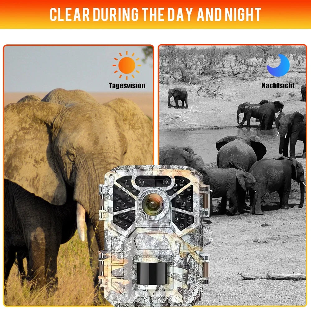 with Wide Surveillance, with 2 Game Waterproof Monitoring, 120° Angle Pack Trail Wildlife Camera 30MP Camera, Vision Hunting Lens Night Monitor 2k Trail Farm Infrared