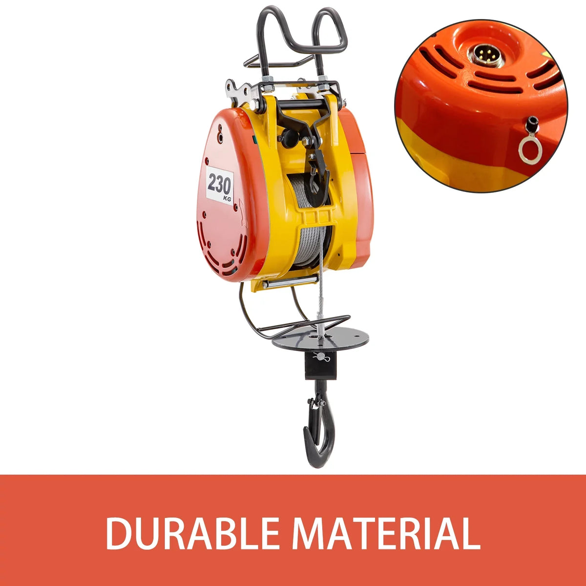 507lbs Trolley Remote Capacity Winch 98ft/30m Steel VEVOR Wire Volts Length 230kg Electric System Phase Pulley Control Electric 1 Crane with Hoist Electric Rope 110 with Lift Overhead