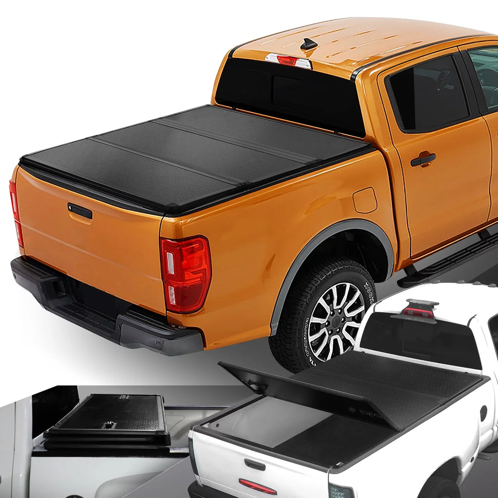 2021 Bed Black Top 20 DNA 2019 5Ft FRP to Tonneau Aluminum Truck Cover Ranger Frame Hard For Motoring Powdercoated Short TTC-HARD-090 Tri-Fold