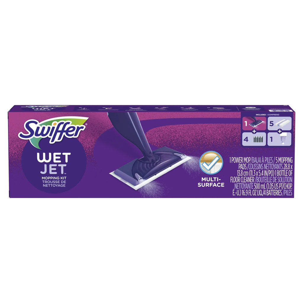 Starter (1 Cleaning Swiffer Mop, Floor 1 Pads, WetJet Solution) Kit 5 Mop
