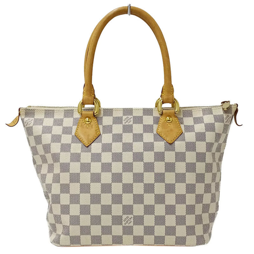 Azul White Damier Used Bag Handbag N51186 Authenticated Gray Tote Ladies Saleya PM