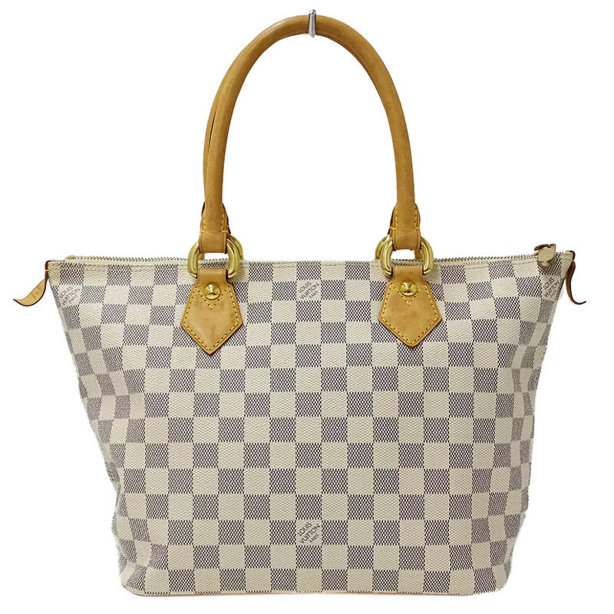 Azul White Damier Used Bag Handbag N51186 Authenticated Gray Tote Ladies Saleya PM