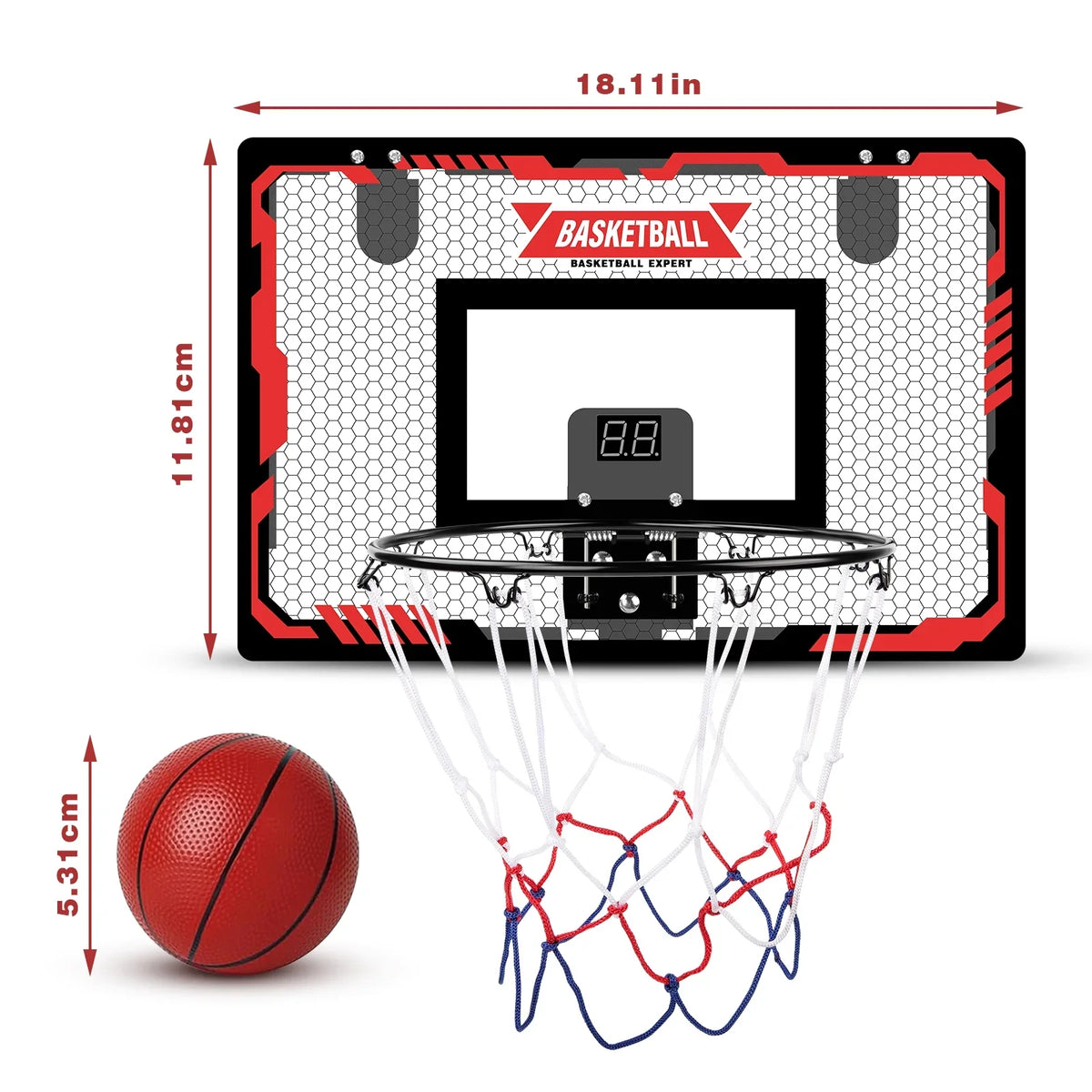 Balls for Mini & Gifts Indoor 8 Light Old 9 Indoor Door 12+ 11 Hoop Christmas Hoops, Basketball with 2 Scoreboard, Year 5 for Goals Boys 7 Toys 10 Kids, Basketball The Electronic 6 Basketball LED Over