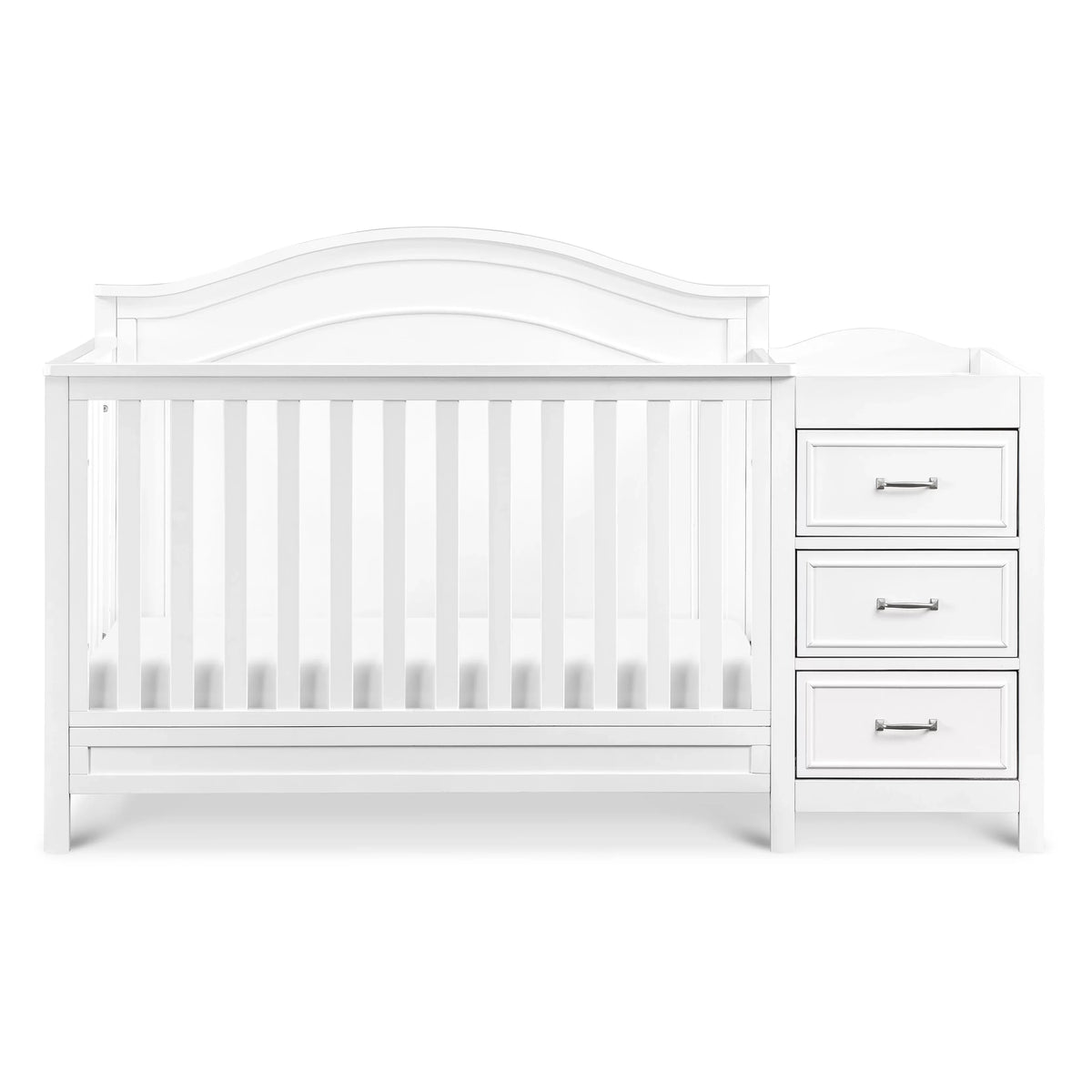 and White 4-in-1 Convertible Combo Charlie Crib in DaVinci Changer