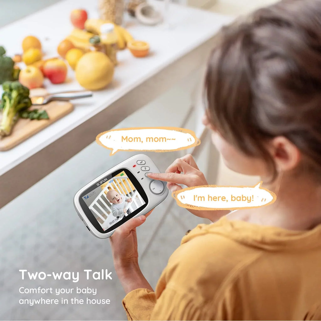 Audio, Screen, Monitor Camera Baby 3.2'' No VOX Audio, with Baby Vision, WiFi, Mode, and Two-Way HD Night BOIFUN Camera