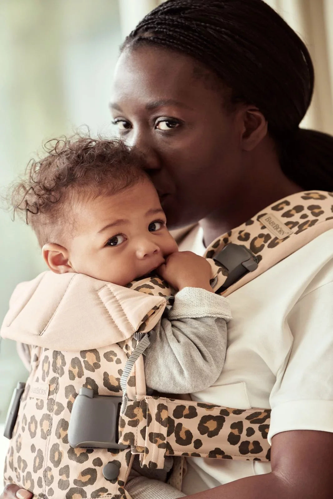 Cotton BabyBjorn Mix, One, Beige/Leopard Baby Carrier