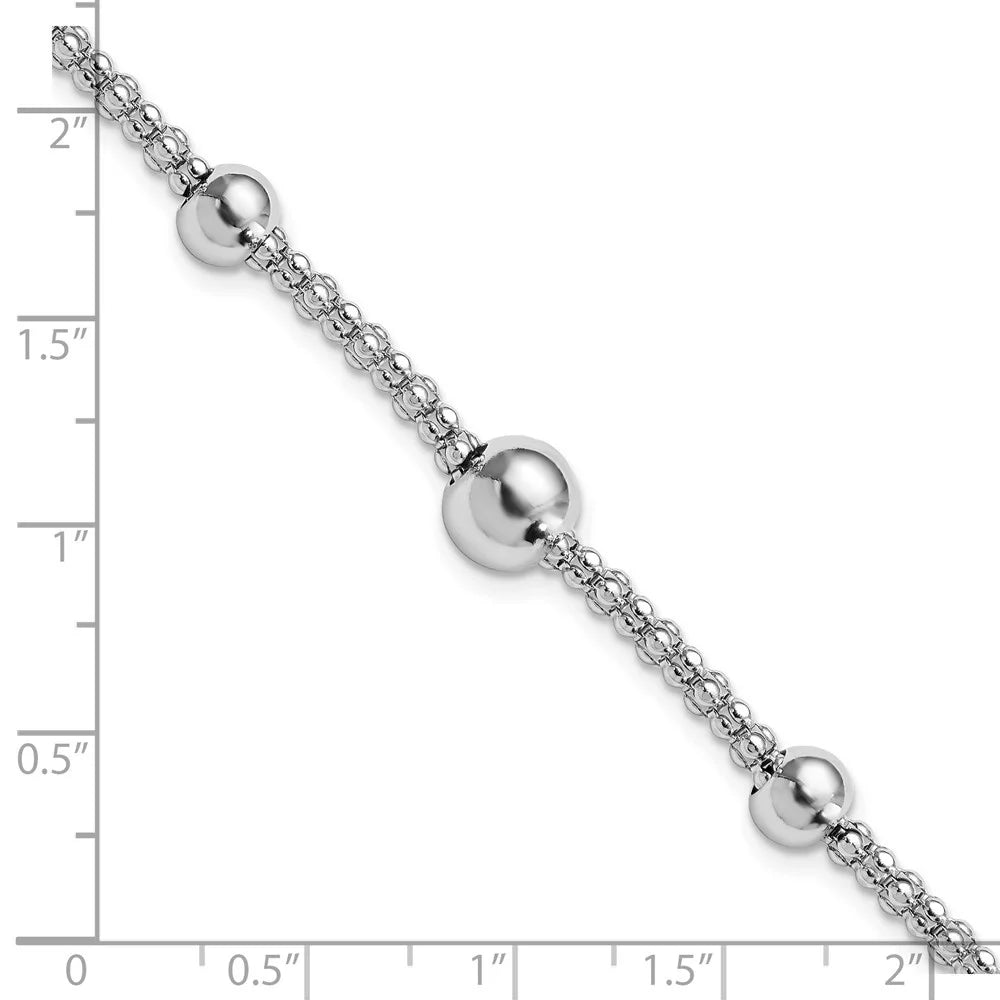 Silver Auriga 8inch Chain Popcorn Bracelet 925 Women Jewelry Fine for Sterling Beaded