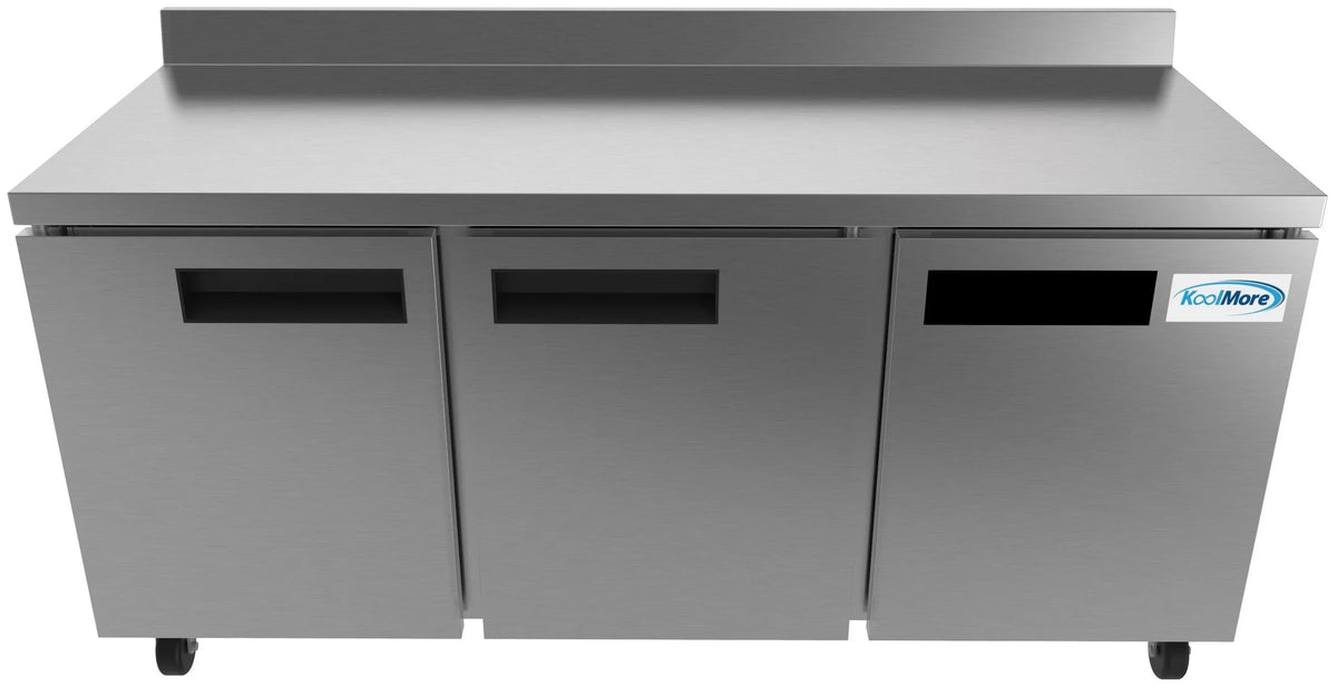 in. Cu. Refrigerator Steel, KoolMore Stainless 72 ft. Worktop 16.9 in Door Three Commercial