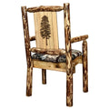 Laser Tree Chair, w/ Captain's Upholstery Engraved Collection Design Pine Country Glacier Woodland