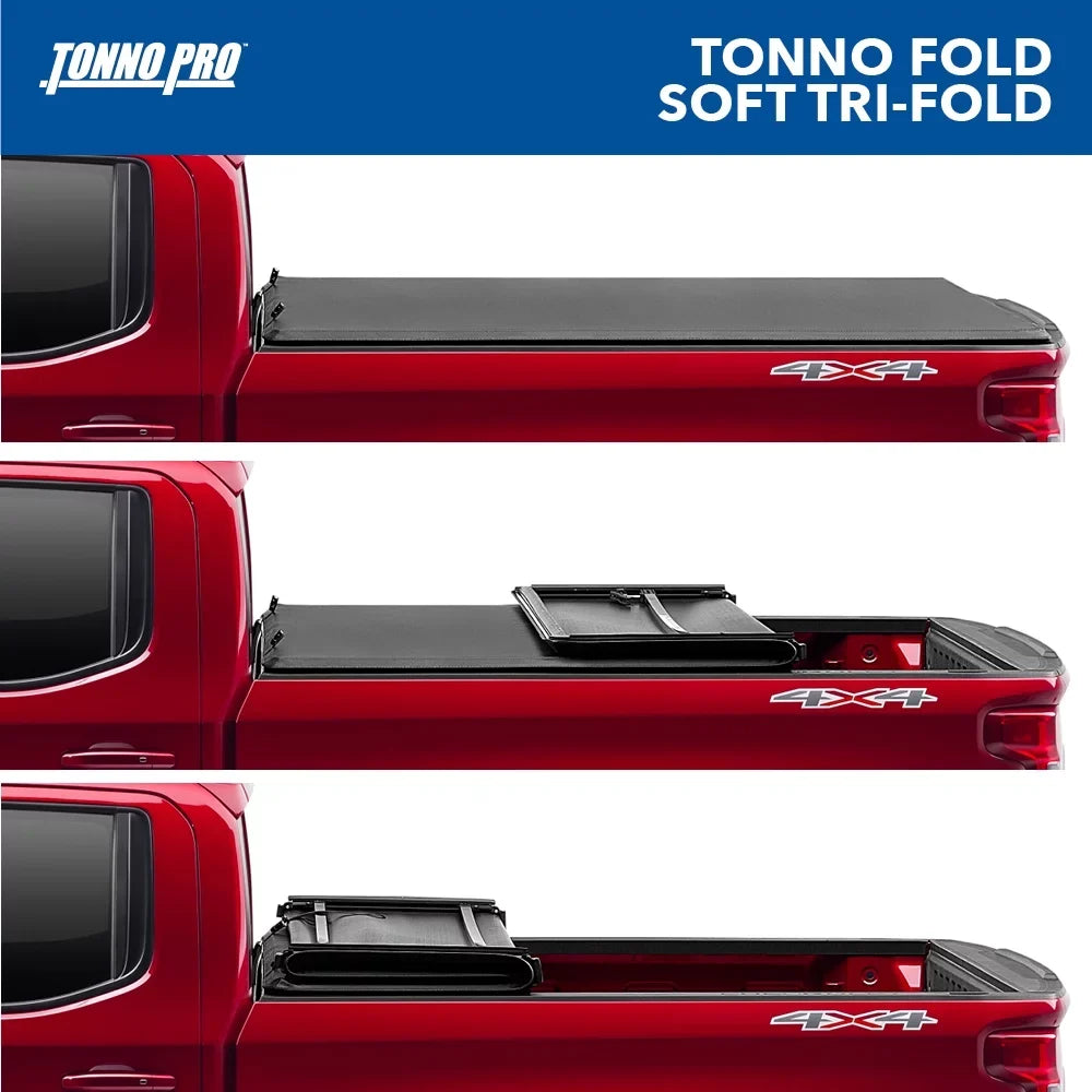 Soft 42-107 Folding 2" Pro Fold, Tonneau Silverado/Sierra | Fits 1500 | Chevy/GMC Bed Bed (97.6") Cover 2013 Tonno 2007 8' - Truck Tonno