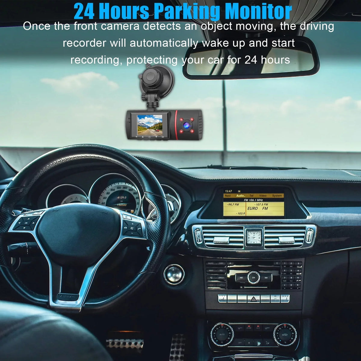 DVR Screen, 1080P Parking 2" 170° EEEKit Recorder Front Loop WDR, with G-Sensor, Dash with Monitor Dashboard Cam, Night Vision, Car Driving Car and IPS Car Inside Recording, Wide Camera Angle, Dual