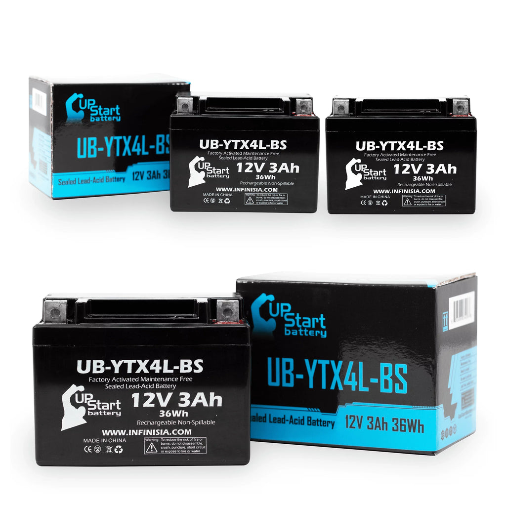 Replacement UB-YTX4L-BS Maintenance 3Ah, 90CC - Battery ATV Bombardier 2002 3-Pack Quest Activated, DS90F, (Can-Am) Factory DS90, for Battery UpStart Free, 12V,