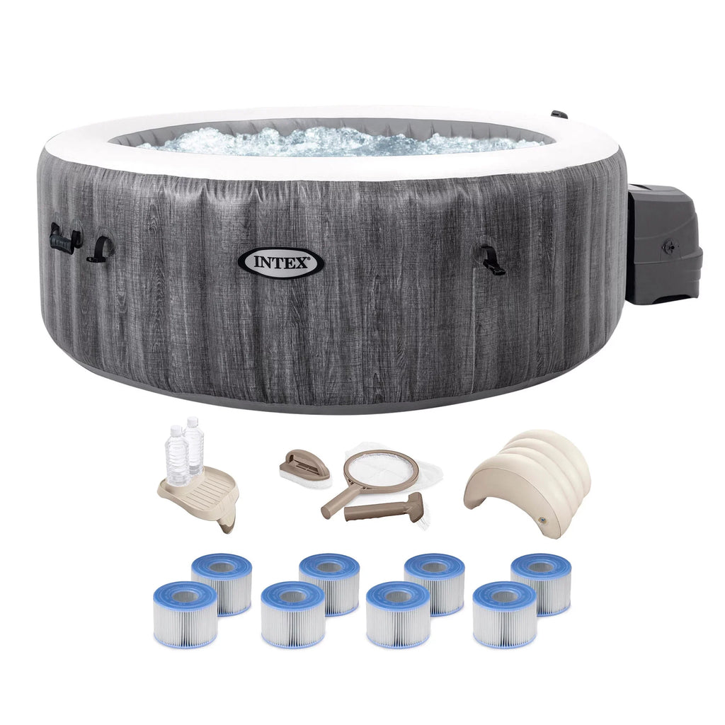 Inflatable Plus Jet Intex with Spa Bundle Bubble Greywood PureSpa Deluxe