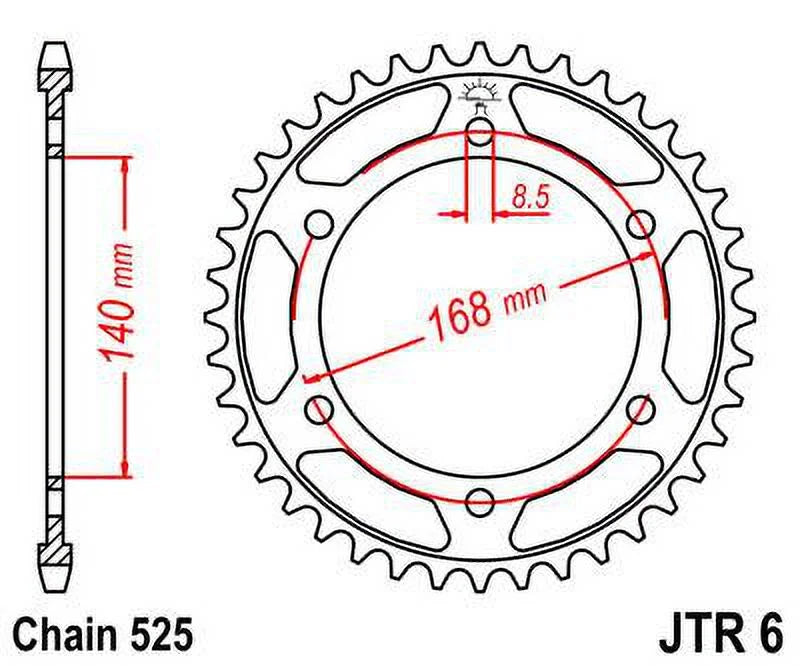 8.5mm for Sproket R-JTR6.47 Kit for 09-16 Sprockets F800 bolts-K73 Front & Rear JT