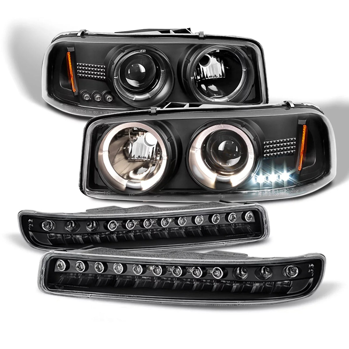 Sierra Lamps + For Signal Combo Halo LED Replacement AKKON Projector Lights - Bumper Headlights GMC Yukon
