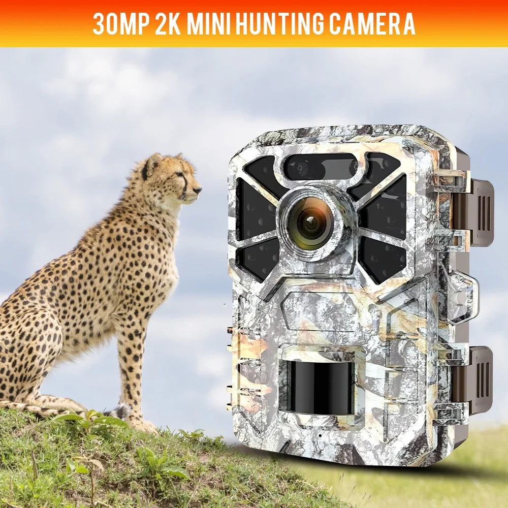 with Wide Surveillance, with 2 Game Waterproof Monitoring, 120° Angle Pack Trail Wildlife Camera 30MP Camera, Vision Hunting Lens Night Monitor 2k Trail Farm Infrared