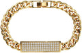 Curb Gold Trendy Link Pave Plated Bracelet Bergamo Cuban, Zirconia Giorgio ID Micro Cubic