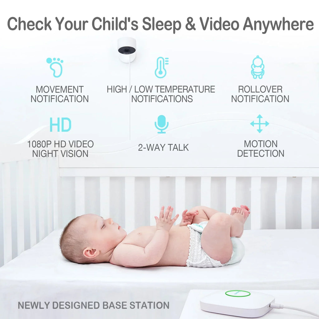 Movement, for No That Detected Motion, 2-Way Night You Baby 3+Camera, Video Vision, High/Low Talk, Rollover, with Monitor Range Temperatures, Notifies Monitor Baby Sense-U Smart Long Audio, Abdominal