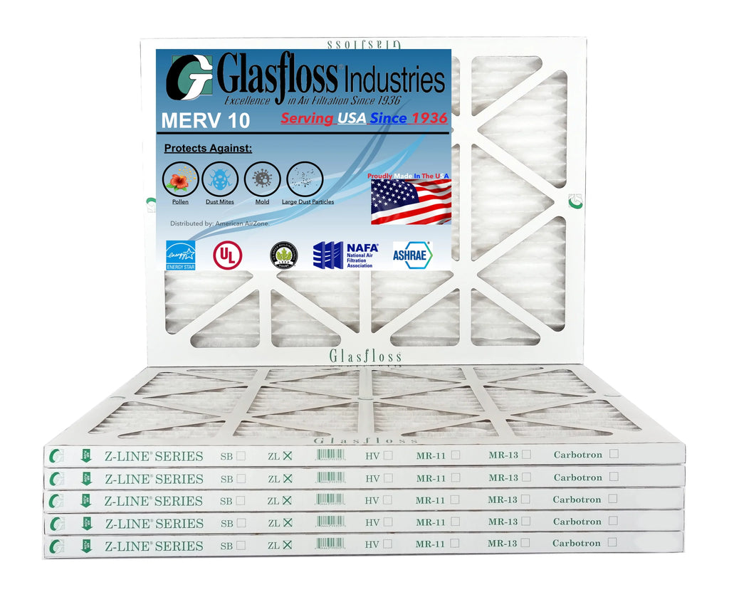 (Actual -Qty:6 Air Furnace dimension: - Made Glasfloss - MERV 18x25x1 x 10 - in 24.5x7/8 Filter USA 17.5 inch)