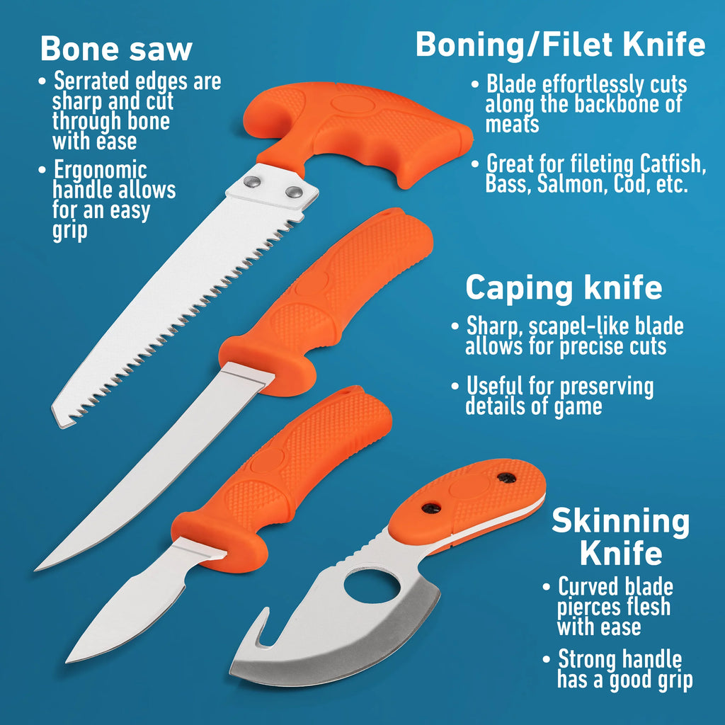 Game Maxam Piece Satin Stainless 420 Blades Cleaning Finish Steel Set 7 -