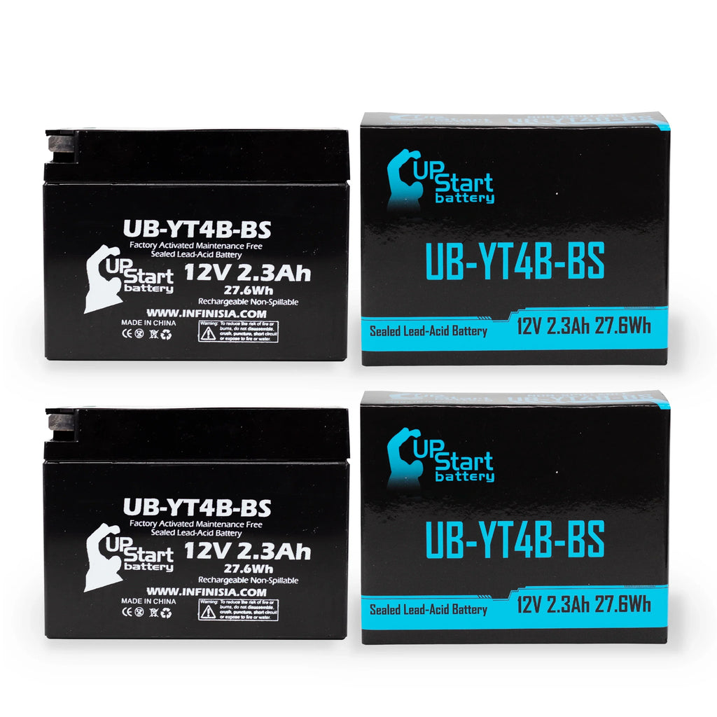 UpStart Replacement 400CC 2.3Ah, 2006 Factory UB-YT4B-BS - Battery 2-Pack 12V, SR400 Motorcycle Activated, Battery Free, Maintenance Yamaha