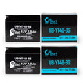 UpStart Replacement 400CC 2.3Ah, 2006 Factory UB-YT4B-BS - Battery 2-Pack 12V, SR400 Motorcycle Activated, Battery Free, Maintenance Yamaha