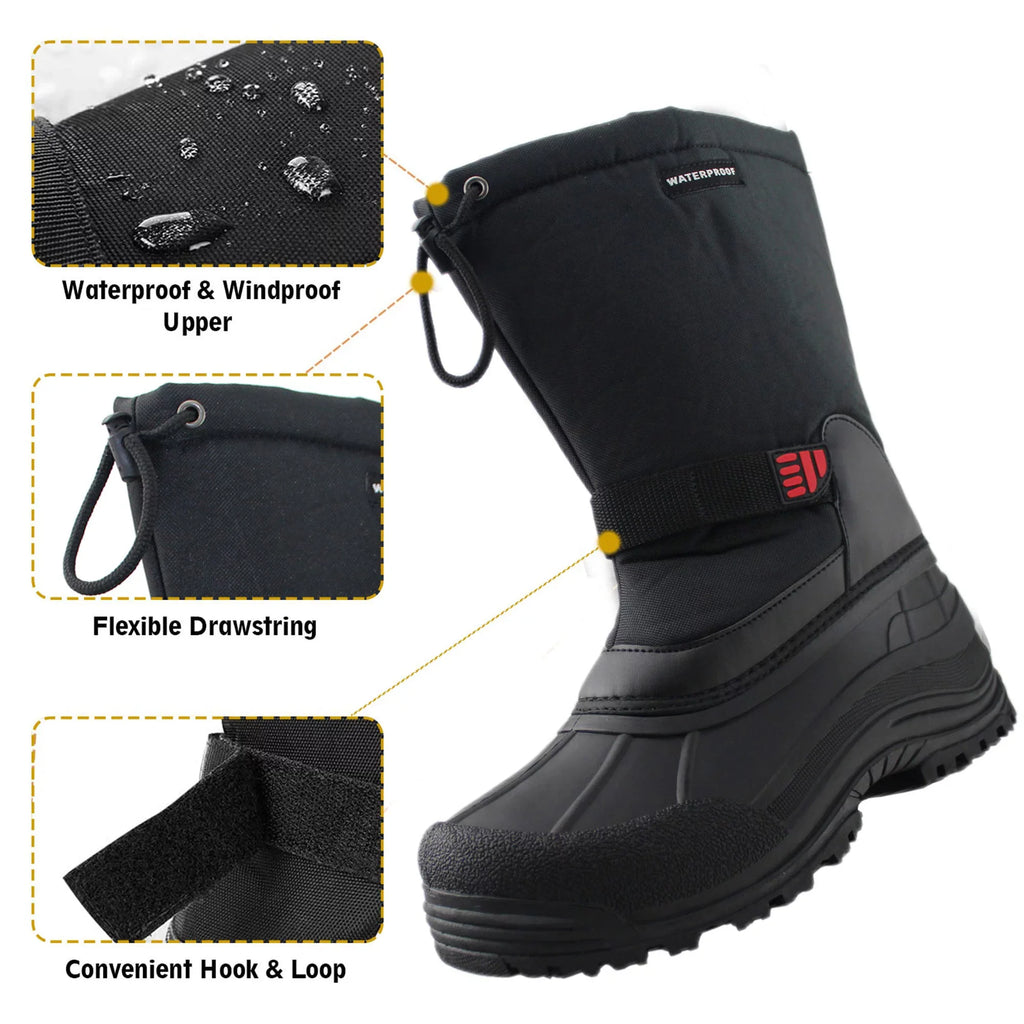 Boots Winter 11.5 Anti-Slip Male Snow Waterproof Adult Boots dimension Tanleewa Shoe Insulated Men's