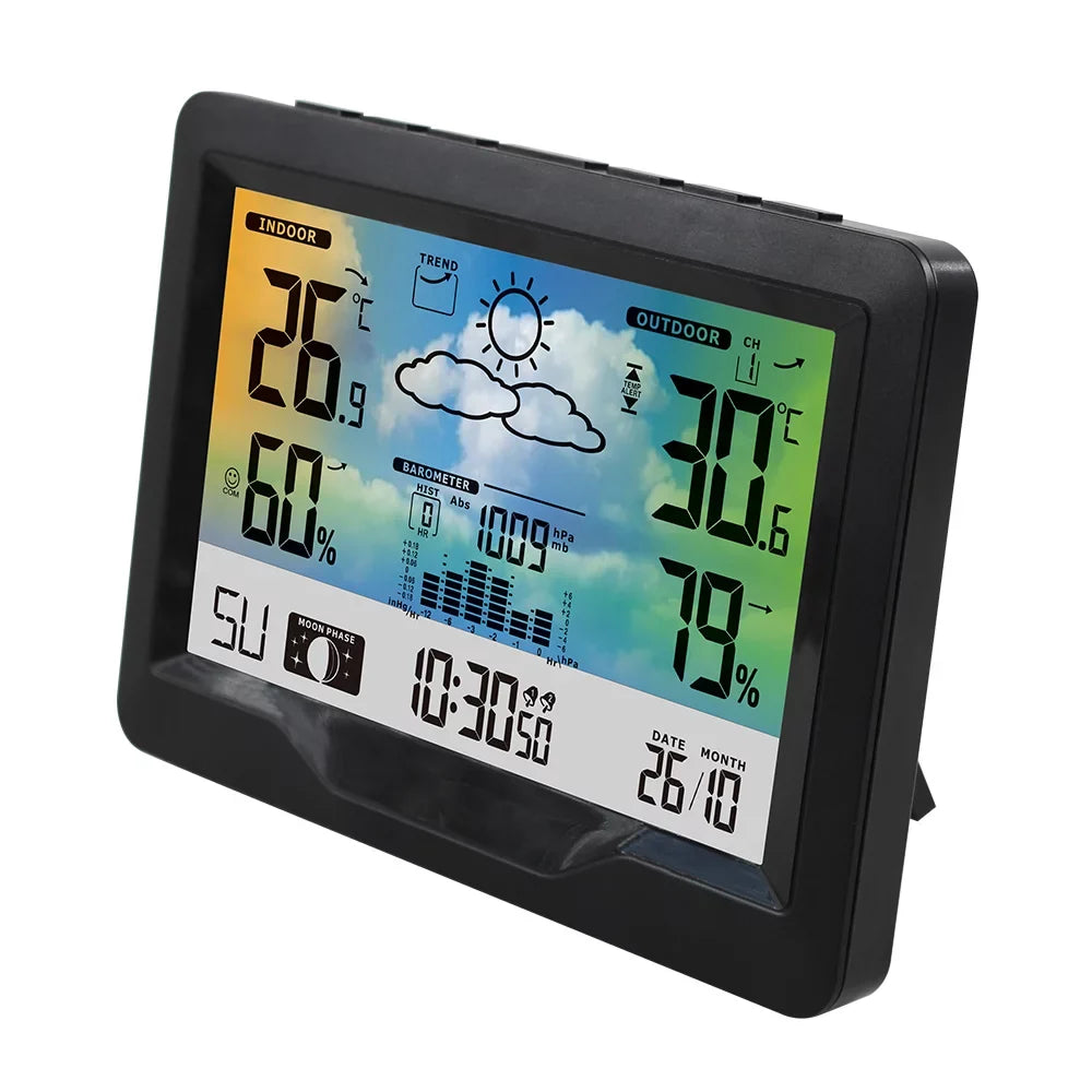 Alarm WithWith And Moon Station Sooze Temperature Humidity Htovila Clock, Humidity Color Clock Temperature Moon climate Screen With WithTemperature And Phase Clock Alarm And