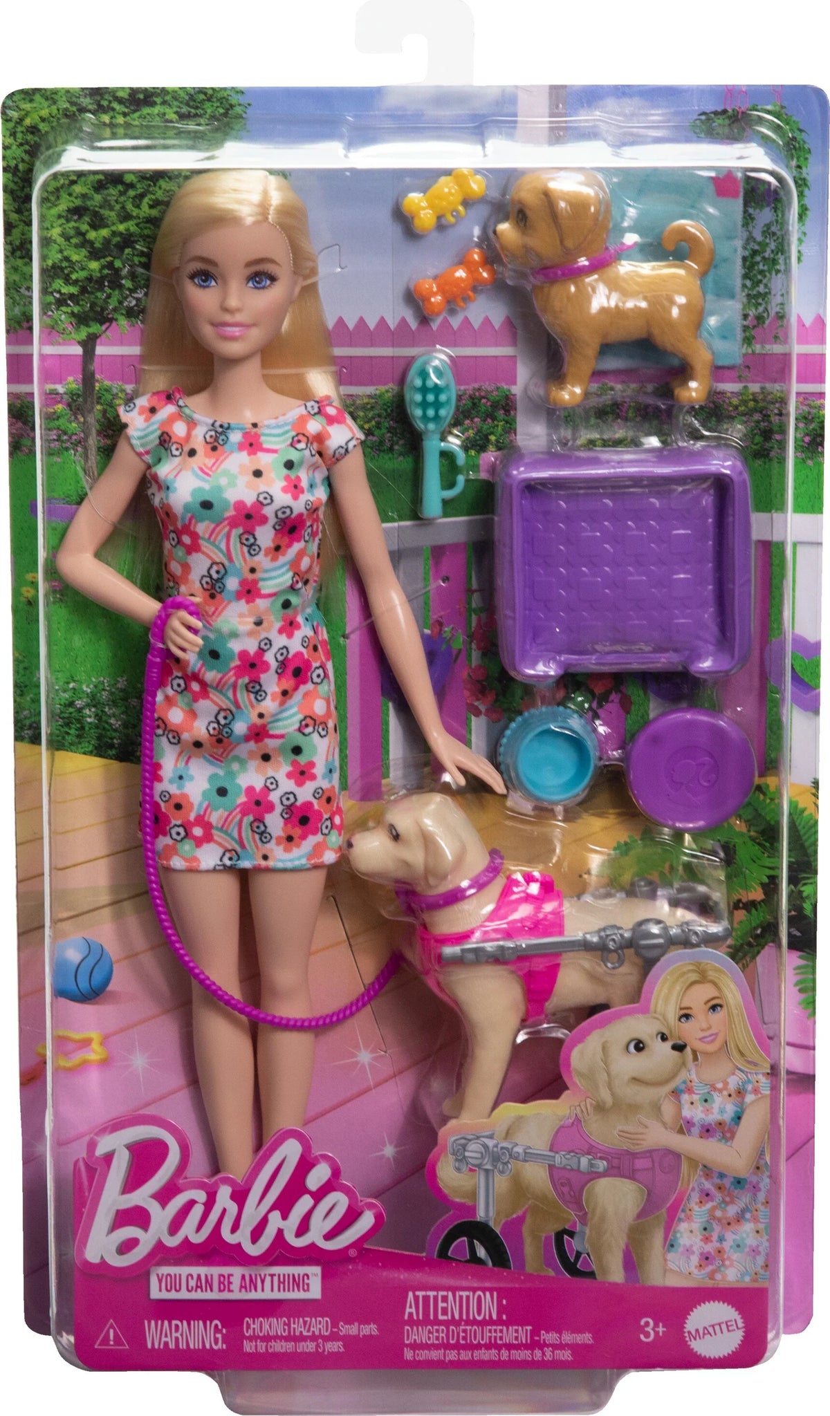 Wheelchair, Doll Accessories, a Pup in Dog Toy Pup a Pet and Plus Playset Barbie Multicolor with