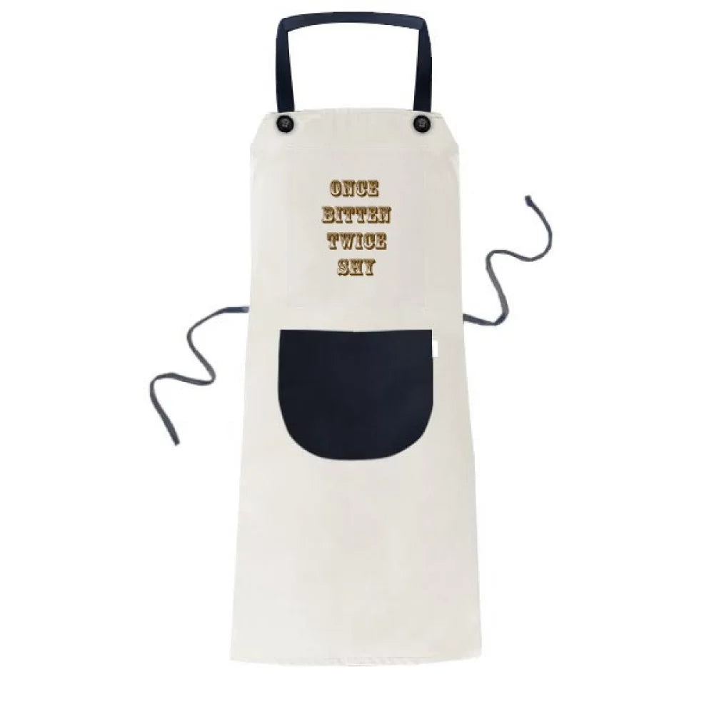 Pinafore Once Cotton Linen BBQ Twice Fashion Bib Pocket Kitchen Art Deco Shy Adjustable Bitten Apron