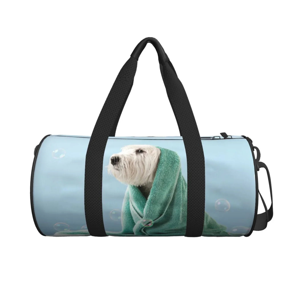 and Travel Cylinder Bag Wrapped in Waterproof Large Pocket Dog Luggage Bag Gym Bag Coaee with Capacity Compartment Sports Towel