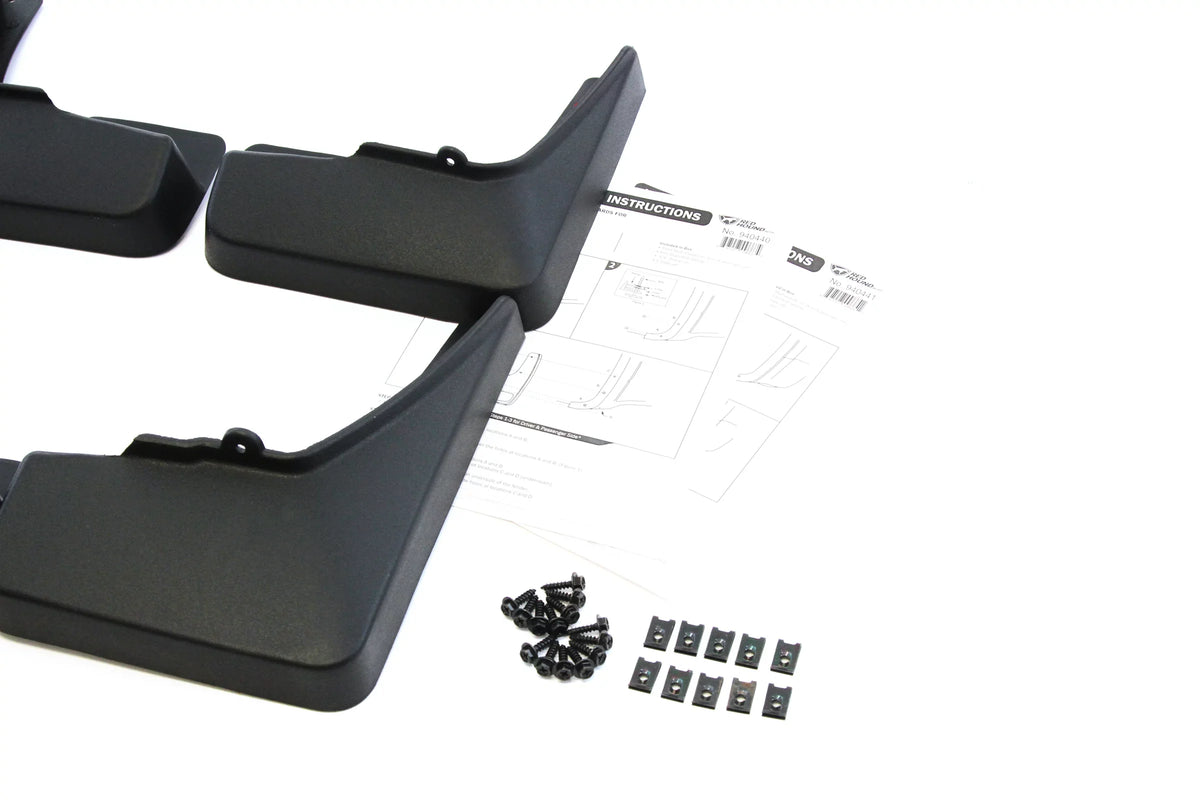 Full Rear with Red Set Guards Mud 4pc GMC Splash Compatible 19170503 Hound and Terrain Front Auto Molded Flaps 2010-2015