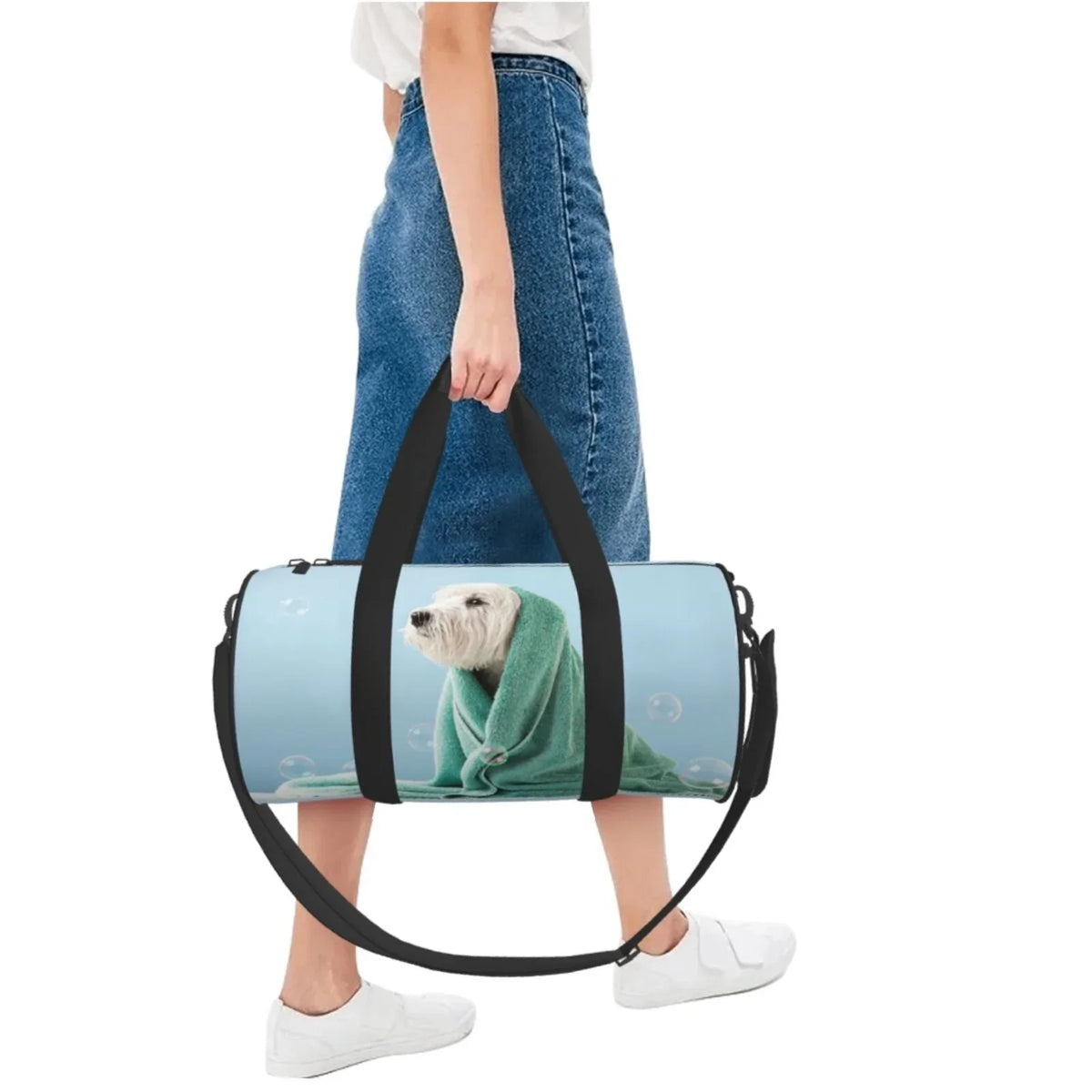and Travel Cylinder Bag Wrapped in Waterproof Large Pocket Dog Luggage Bag Gym Bag Coaee with Capacity Compartment Sports Towel